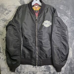 Harley Davidson Mens 95th Anniversary Vintage Bomber Jacket Nylon Mens XL
